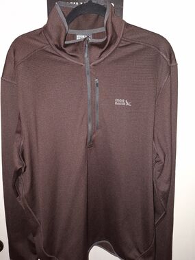 Eddie Bauer Men's Brown Quarter-Zip Pullover Jacket